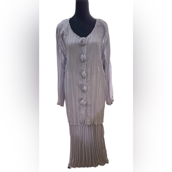 LEW MAGRAM 2 Piece Broomstick Dress Skirt Set in Lilac Size M - Picture 1 of 8